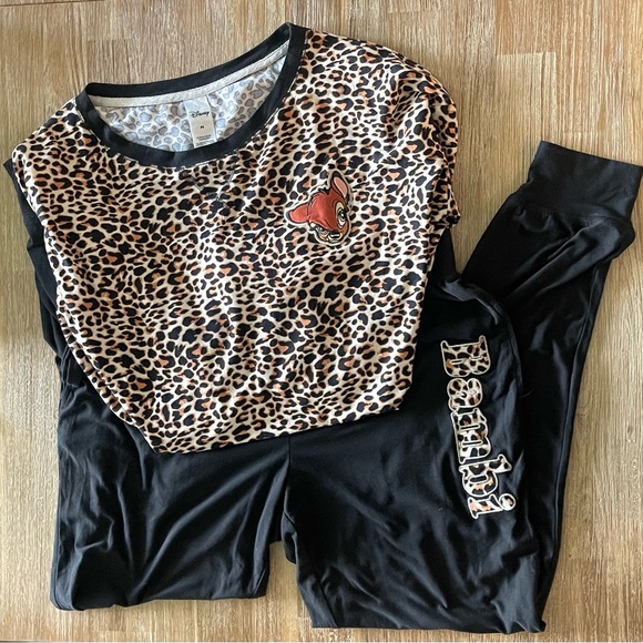 2pc Set DISNEY BAMBI Animal Print PYJAMAS - Picture 1 of 6